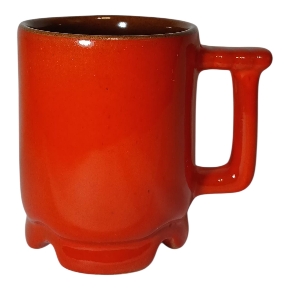 Vintage 1965 Frankoma Pottery Plainsman Flame C1 red coffee mug